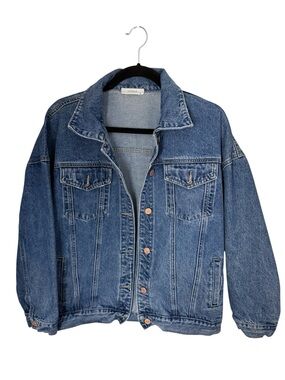 Utnisan jean jacket oversized Denim Jacket - Blue Jean Trucker Jacket